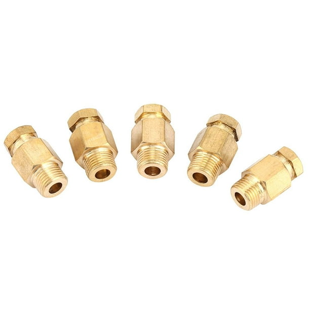 NPT Adapter,5pcs Brass Reducing Pipe Fitting NPT Adapter Oil Pipe Connector 5# 